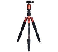 Rollei Compact Traveler No.1 Orange, 143cm Trépied Appareil Photo Léger en Aluminium Trepied de Voyage avec Rotule Compatible Arca Swiss Trepied Photo et Monopod Compact pour DSLR et Smartphone