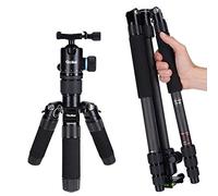 Rollei CT-5C - Trépied Compact incl. Rotule Panoramique - Function Monopied - Capacité max.: 8 kg - Carbone - ARCA SWISS Compatible - Noir