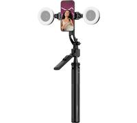 Rollei Trepied Suivi Automatique, Face Tracking Tripod Perche Selfie 163cm avec Lumiere et Télécommande, Stabilisateur Smartphone pour Tiktok Vidéo Vlog, Trépied-Smartphone-Tripod-Selfie-Stick
