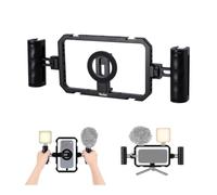 Rollei Kit de Cage Telephone Universelle Tout-en-Un en Alu avec Poignées | Kit de Vlogging avec Pince & Anneau Magnétique Adhésif Rig Vidéo Compatible MagSafe pour iPhone et Android Charge 5kg