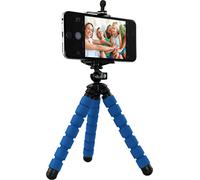 Rollei Selfie Mini Tripod - Trépied flexible avec Charge 500 g, Hauteur 160 mm, tête sphérique, pieds en caoutchouc antidérapants in daptateur pour smartphones - Bleu