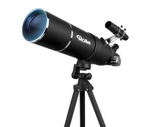 Rollei Telescope Astronomique Adulte 70/500 avec Support pour Smartphone | Télescope Professionnelle 70mm Ouverture 500mm avec Oculaires 10 mm/20mm Lentille de Barlow 2x Filtre Solaire/Moon Trépied