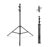 Rollei Trépied Lumiere Pro 285cm en Aluminium avec Charge Maximale 10kg | Pied d'Éclairage Réglable avec Spigot et Filetages 1/4" & 3/8" Light Stand pourFlash Éclairage de Studio Softbox