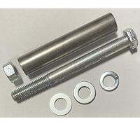 Rollentechnik Axe Ø 20 mm x 130 mm M12 en acier galvanisé - Roue de brouette - Accessoires / essieu de rechange 20 sur 12 / Kit d'essieux pour roues de brouette 400 mm
