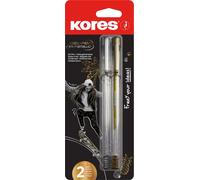 Roller à encre gel Kores "K11 Metallic" blister de 2 pièces