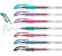 Roller À Encre Gel - Noir, Rouge, Bleu, Vert, Violet, Rose, Bleu Clair - Étui De 7 - ,7 Mm - Stylo Gel Pour Écrire, Dessiner, Pour Mandalas, Bullet Journals - Roller Gel, Stylo Roller