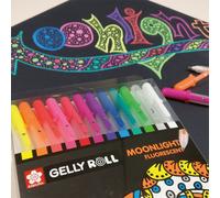 Roller à encre gel SAKURA Gelly Roll Moonlight étui de 12 pièces