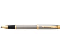 PARKER IM Stylo roller, métal brossé, Recharge noire pointe fine, Coffret cadeau