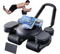 Roller Ab Rouleau D'exercice, Rouleau De Roue Abdominal Avec Support Du Coude, Affichage Numérique, Comptage Des Calories, équipement D'entraînement Abs De Rebond Automatique Pour Le Fitness La black