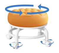 Roller - Avec tabouret inférieur tourné - siège pivotant à 360 ° avec mousse à mémoire de forme | Tabouret confortable et robuste, imperméable et silencieux | Chaise roulante universelle pour maison