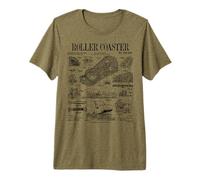Roller Coaster Amusement Park Ride Carnival Vintage Brevet T-Shirt Haut de Gamme