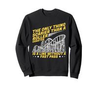 Roller Coaster Line Theme Park Thrill Ride Humour Sweatshirt