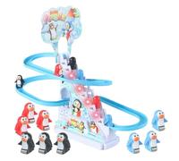 Roller Coaster Pingouin Toy - Piste LED, Figurines d'escalade Musicale, Toboggan d'action Amusant, Jeu d'action interactif | Cadeau d'anniversaire des Pingouins pour