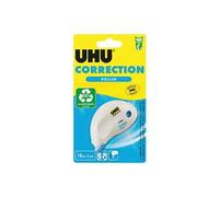 UHU Ruban correcteur compact – Rapide et précis, capuchon et vis d'ajustement – Blanc 10 m x 5 mm