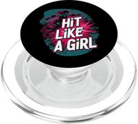 Roller Derby Hit Like A Girl Empowering Skater Design PopSockets PopGrip pour MagSafe
