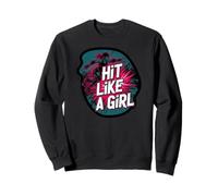 Roller Derby Hit Like A Girl Empowering Skater Design Sweatshirt