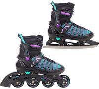 Roller en Ligne Cande du 35 au 39 Adulte EnfantNoir/Menthe/Violet Mixte Taille Ajustable Raven