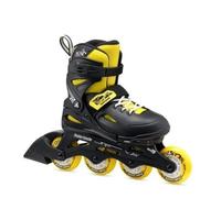 Roller En Ligne Enfant - Rollerblade - Fury - Noir/Jaune - 4 Tailles Ajustables - Glisse Urbaine Multicolore