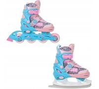 Roller En Ligne Etta Du 27 Au 30 + Patin A Glace Enfant Mixte Taille Ajustable Rose Raven Rose