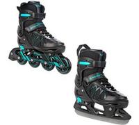 Roller en ligne Expert du 37 au 40 + patin a glace Adulte Enfant Mixte taille ajustable Raven Bleu
