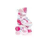 Roller en ligne Lia Quad du 34 au 37 Adulte Enfant Mixte taille ajustable Raven Blanc/Rose