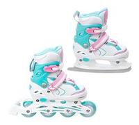 Roller en ligne Lia roue LED du 27 au 30 + patin a glace Enfant Mixte taille ajustable Raven Blanc/Menthe G