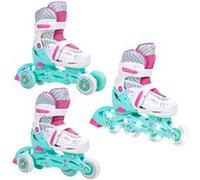 Roller en ligne Loret roues LED du 34 au 37 + patin à roulette + triskate Enfant Mixte Raven Blanc/Bleu/Rose