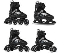 Roller en Ligne, Patin à Glace, triskate, Patin à Roulette 4 en 1 Profession Pointure Ajustable, modifiable Femme Enfant RAVEN