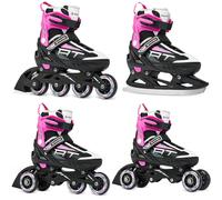 Roller en Ligne, Patin à Glace, triskate, Patin à Roulette 4 en 1 Profession Pointure Ajustable, modifiable Femme Enfant RAVEN