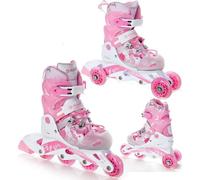 Roller En Ligne Princess Du 34 Au 37 Enfant Mixte Taille Ajustable Blanc/Rose Raven Blanc