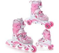 Roller en Ligne Princess du 34 au 37 EnfantBlanc/Rose Mixte Taille Ajustable Raven