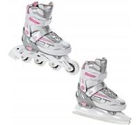 Roller en ligne Profession blanc du 31 au 35 + patin à glace Adulte Enfant Mixte taille ajustable Raven G