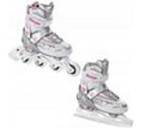 Roller en ligne Profession blanc du 35 au 39 + patin à glace Adulte Enfant Mixte taille ajustable Raven G
