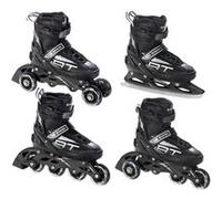 Roller en Ligne, Patin à Glace, triskate, Patin à Roulette 4 en 1 Profession Pointure Ajustable, modifiable Femme Enfant RAVEN