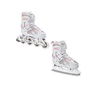 Roller en ligne Pulse blanc du 33 au 36 + patin a glace Adulte Enfant Mixte taille ajustable