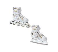 Roller en ligne Pulse blanc du 37 au 40 + patin a glace Adulte Enfant Mixte taille ajustable