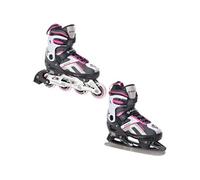 Roller en ligne Pulse du 33 au 36 + patin à glace Adulte Enfant Mixte taille ajustable Raven Noir/Rose