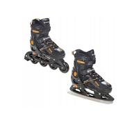 Roller en ligne Pulse du 37 au 40 + patin à glace Adulte Enfant Mixte taille ajustable Raven Noir/Orange