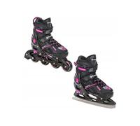 Roller en ligne Pulse du 37 au 40 + patin à glace Adulte Enfant Mixte taille ajustable Raven Noir/Fuchsia