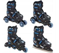 Roller En Ligne Singer Du 33 Au 36 + Patin A Glace Enfant Mixte Taille Ajustable Noir/Bleu Raven Bleu