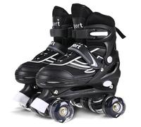 Roller Enfant Fille, Patins à roulettes pour Enfants, Garçons et débutants, 4 Tailles, Réglables, Adaptés pour L'intérieur et L'extérieur (Noir, M)