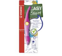 Roller ergonomique pour gauchers - STABILO EASYoriginal en rose clair/rose foncé - stylo simple - couleur d'écriture bleu (effaçable) - cartouche incluse