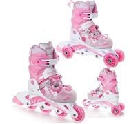 Roller fille transformable RAVEN Princess - Blanc/Rose - Pointure ajustable - 3 en 1 26/29