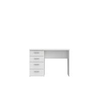 ROLLER Forte Net 106 Bureau avec 4 Tiroirs, Matériau Dérivé du Bois, Blanc Mat, 110 x 76,5 x 60 cm (l x H x P)