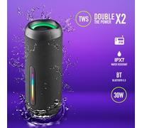 Roller Furia 2 Noir - Haut-Parleur Sans Fil Compatible Avec Bluetooth,Étanche Ipx7,30 W,True Wireless,Usb,9 Heures D¿Autonomie,Noir ...