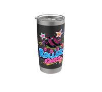 Roller Girl Patinage à roulettes rétro années 80 Gobelet isotherme en acier inoxydable double paroi