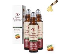 Roller Huile De Castor, Rouleau à Bille Pour Les Yeux à L'Huile De Ricin Bio, Sérum Nourrissant Pour Les Yeux, Anti-Cernes Et Rides, Anti-âge (3PC)