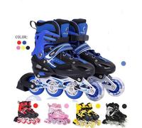 Roller in line JEOBEST Taille M simple flash enfants patins ajustables garçons filles bleu M