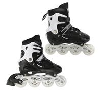 Roller in line pour enfants AGNESG - Taille M - Noir - Roues PVC - Patins à rouleaux réglables M