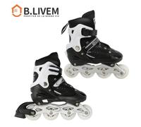 Roller in line pour enfants - B.LIVEM - S : 27 à 32 - Patins à roulettes réglables - Roues Flash - Noir S